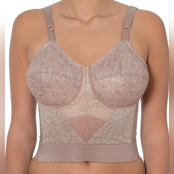 NWT 48C Mocha (990)2202 Rago Longline Wireless Bra, Extra-Firm Shapewear Support - Picture 1 of 5